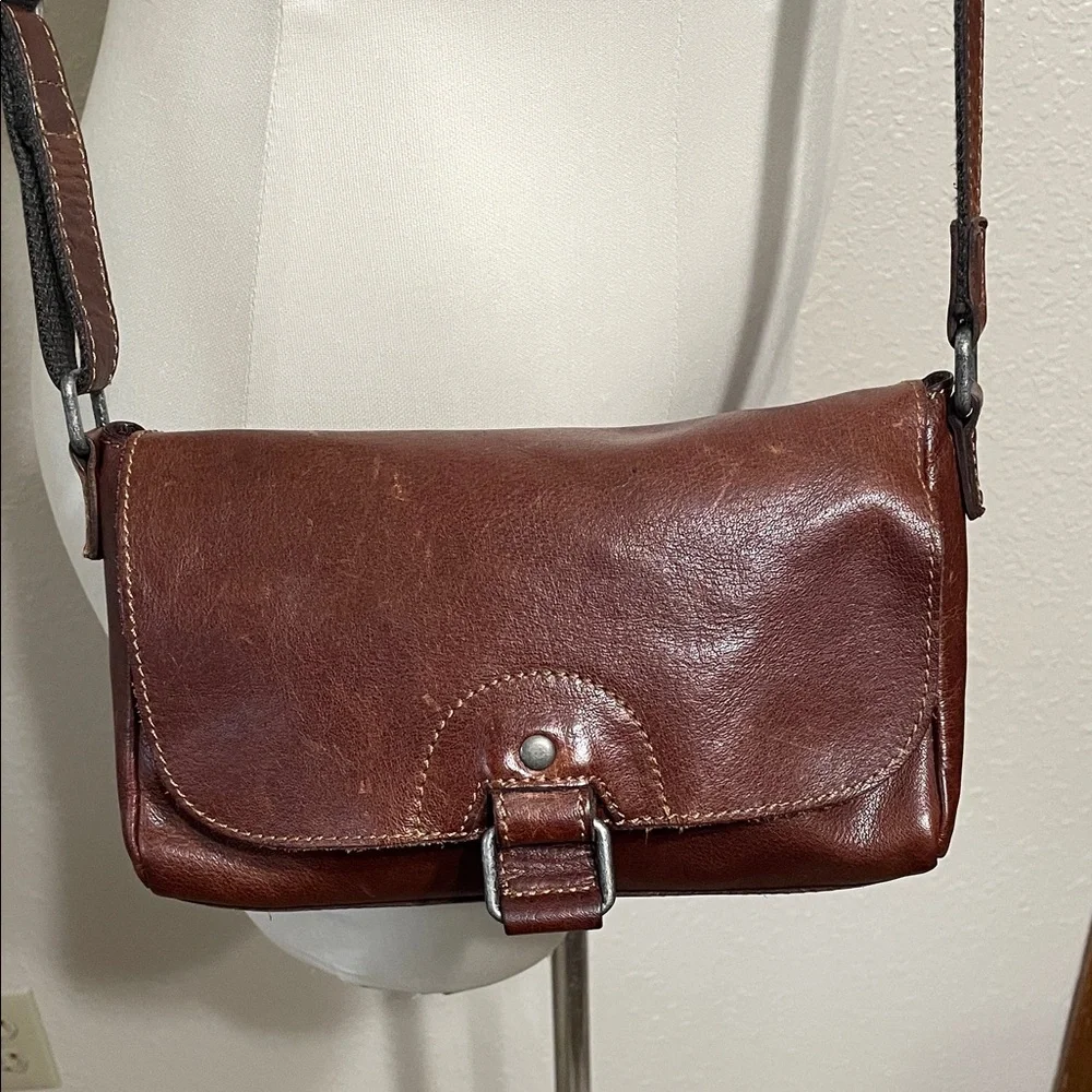 Jack Georges Brown Leather Crossbody Bag